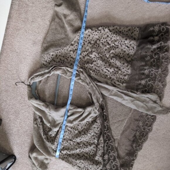 Made In Italy Wool Mohair Lagenlook Boho Forest Fairy Crochet Lace Cardigan OS - Picture 6 of 7